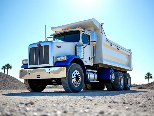 Heavy-duty end-dump truck for construction aggregate hauling